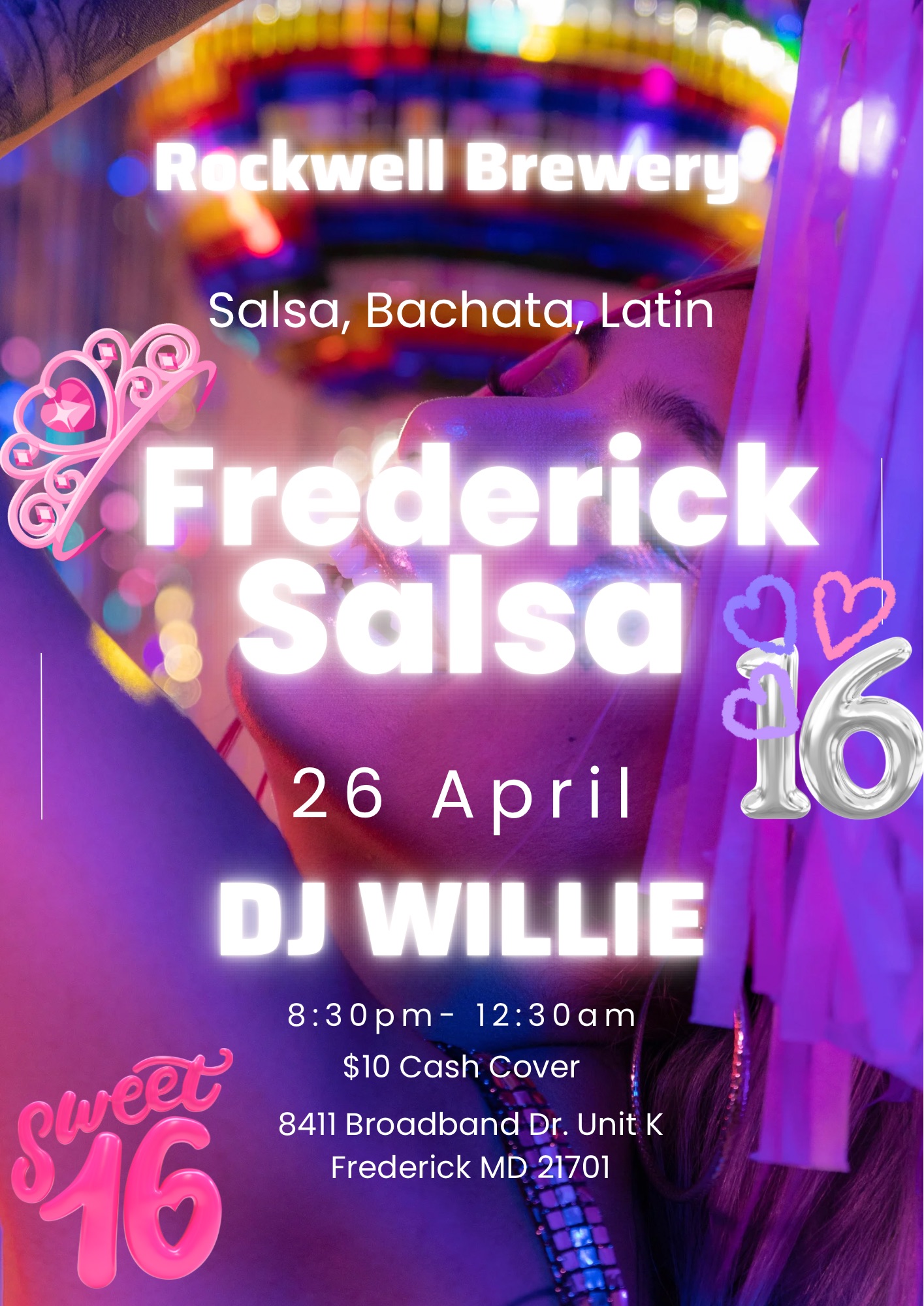Frederick Salsa Sweet 16 Birthday Bash at Rockwell Brewery!!