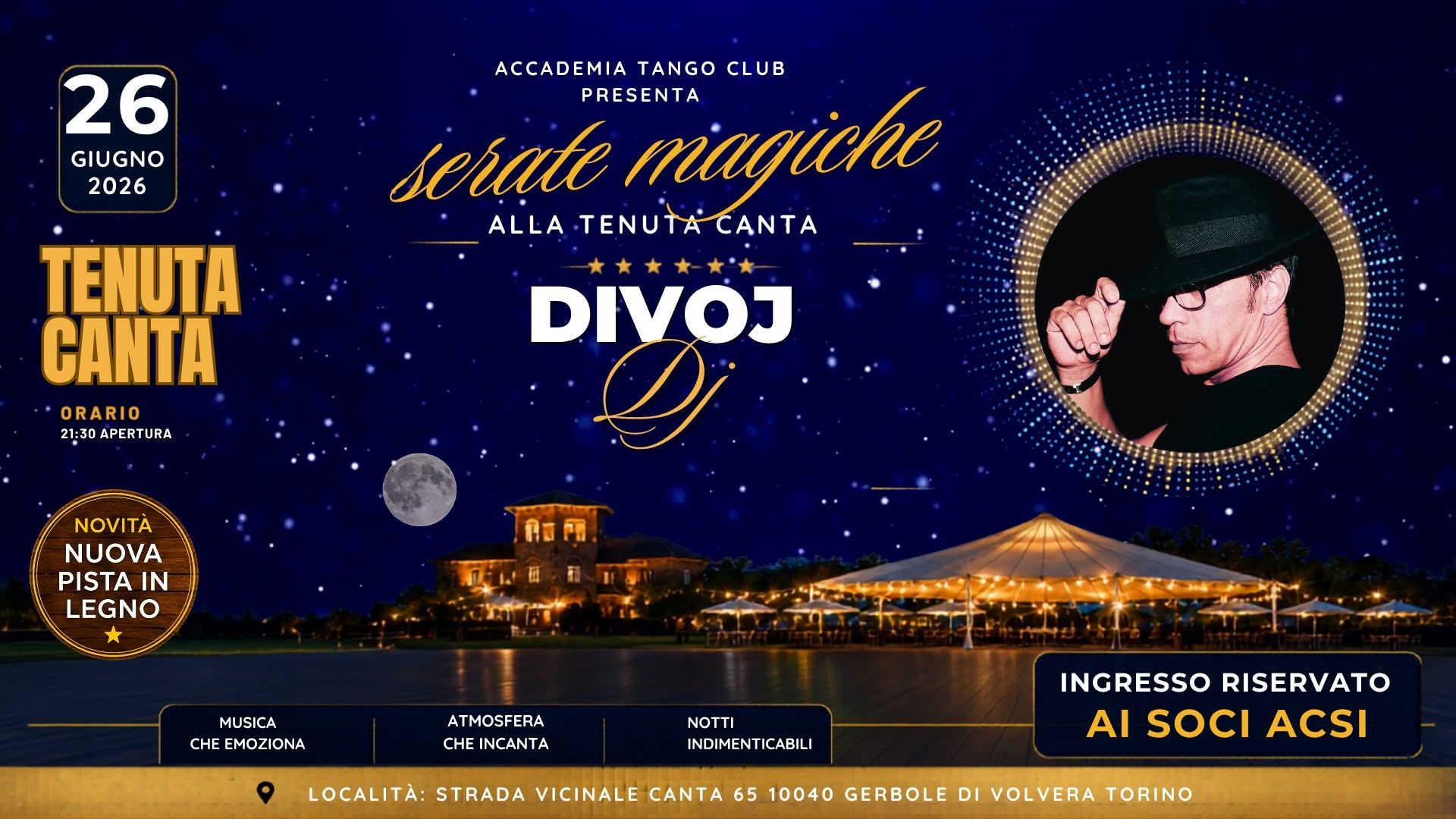 Notti Magiche Alla Tenuta Canta ✨ 🎉 Venerdì 26 Giugno 2026 ore 21:30