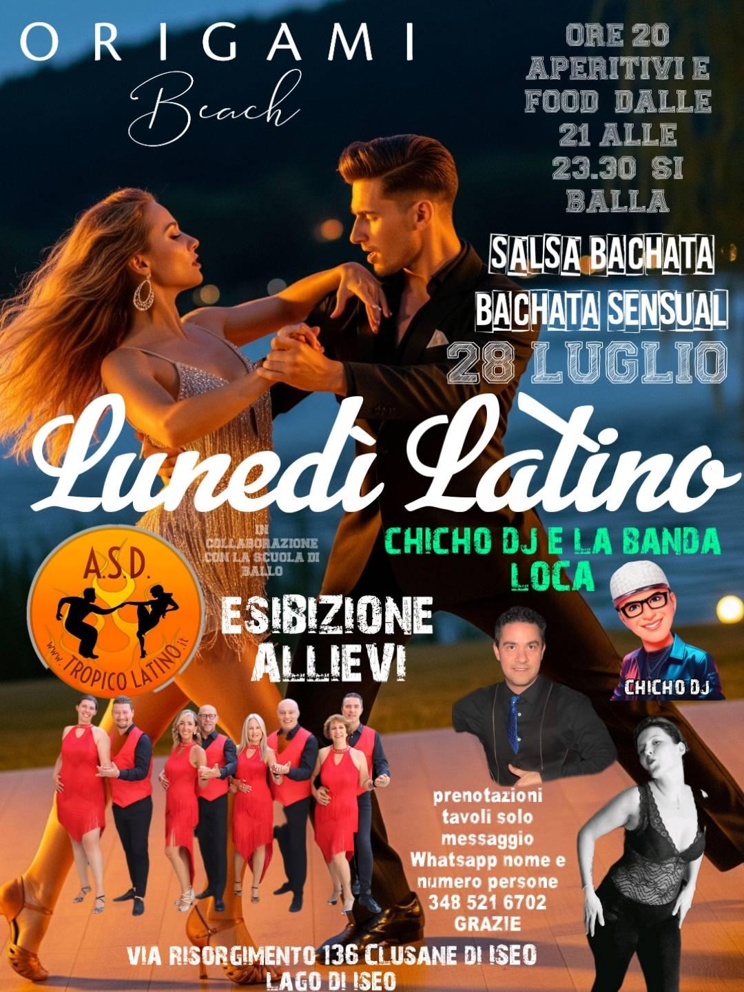LUNEDÌ LATINO ORIGAMI BEACH CLUSANE DI ISEO