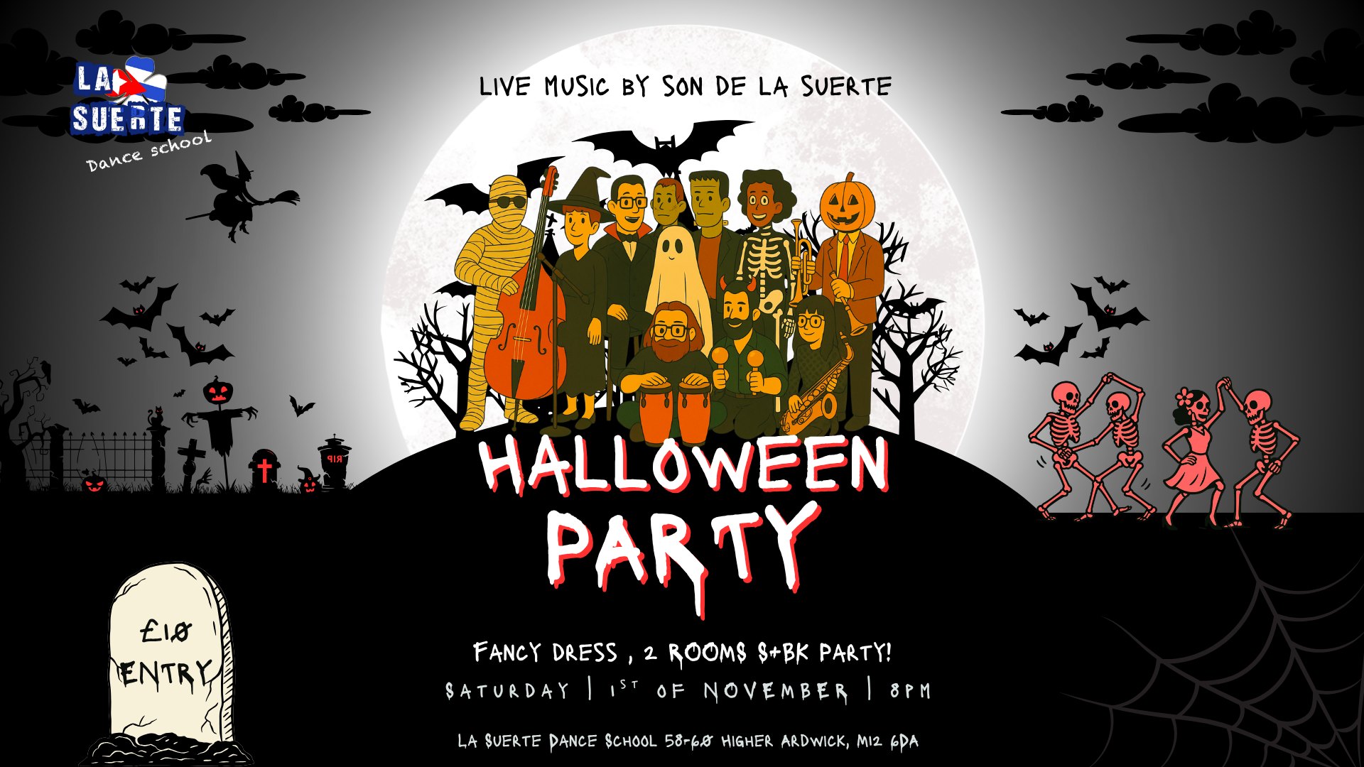 Halloween Party with Live Music from Son de la Suerte