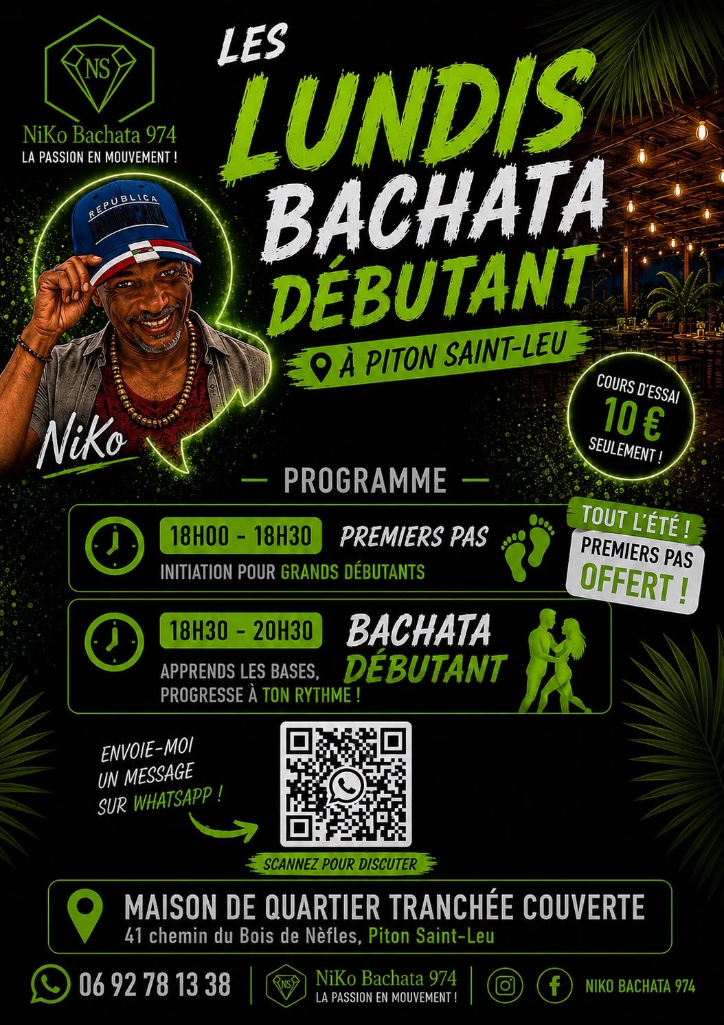 Cours Bachata à Piton St Leu
