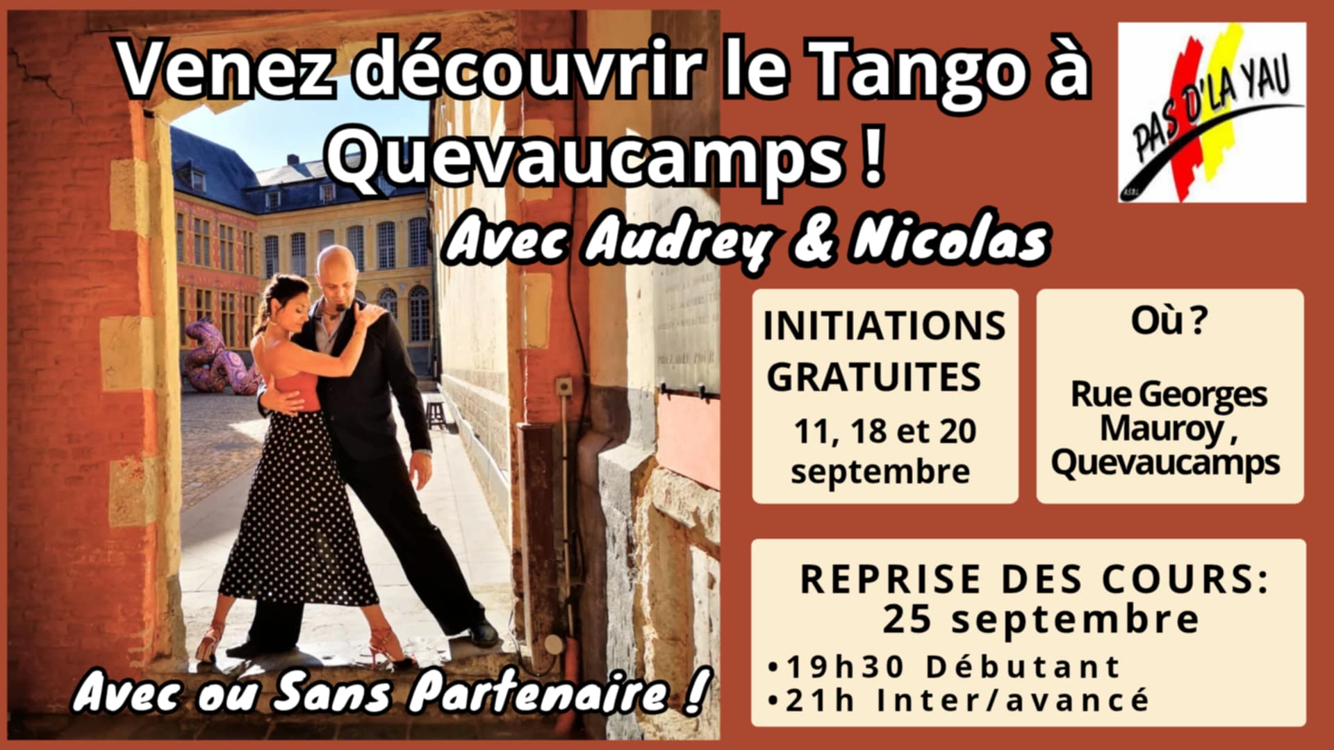 Découvrez et dansez le Tango Samedi à Quevaucamps !