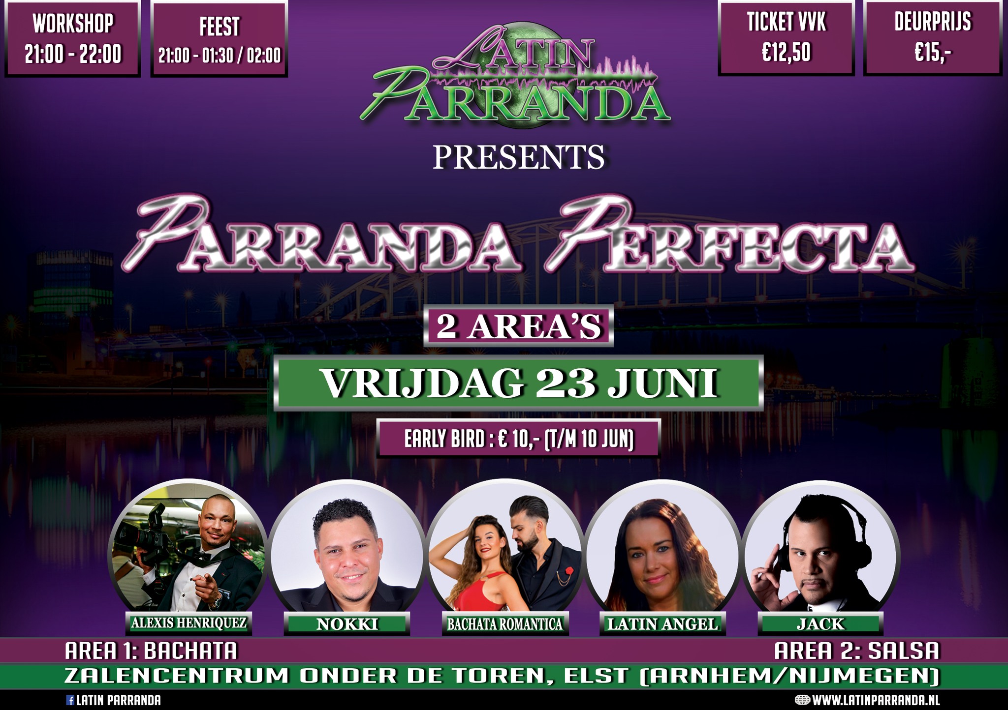 Parranda Perfecta! vrijdag 23 juni - 2 area's: Salsa & Bachata - Arnhem Nijmegen