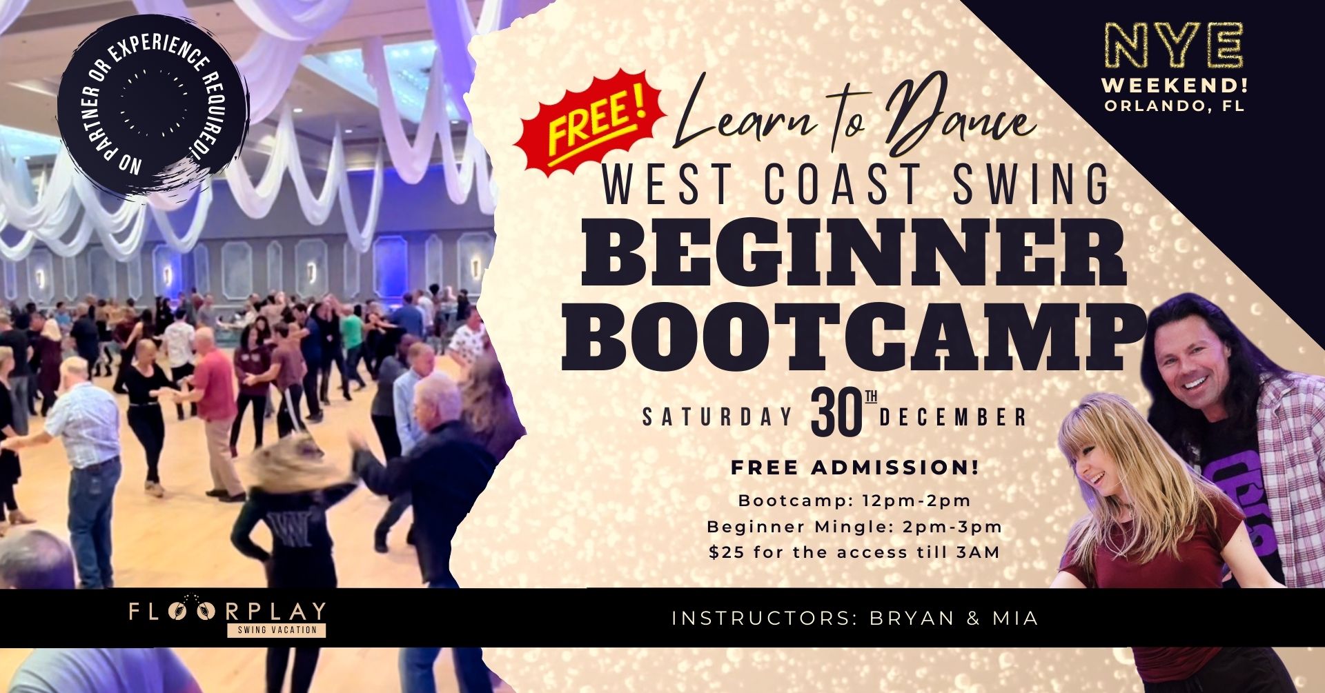 FREE Beginner Swing Dance Bootcamp Floorplay New Years 2023