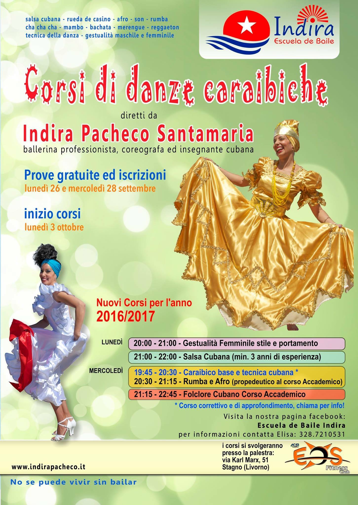 Nuovi corsi di Indira Pacheco 2016 2017