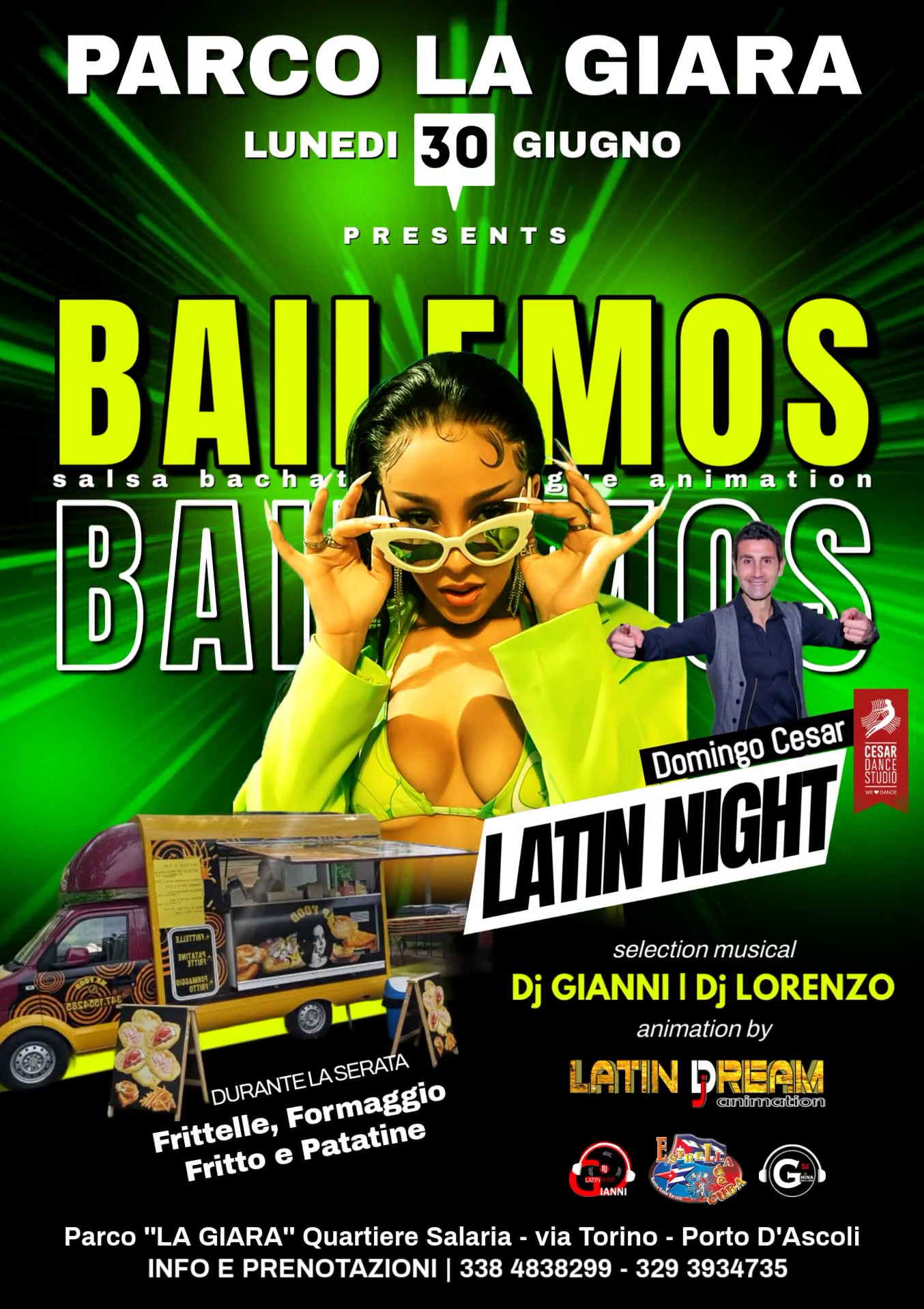 LUNEDรฌ 30 GIUGNO PARCO LA GIARA PORTO D'ASCOLI BAILEMOS LATIN NIGHT