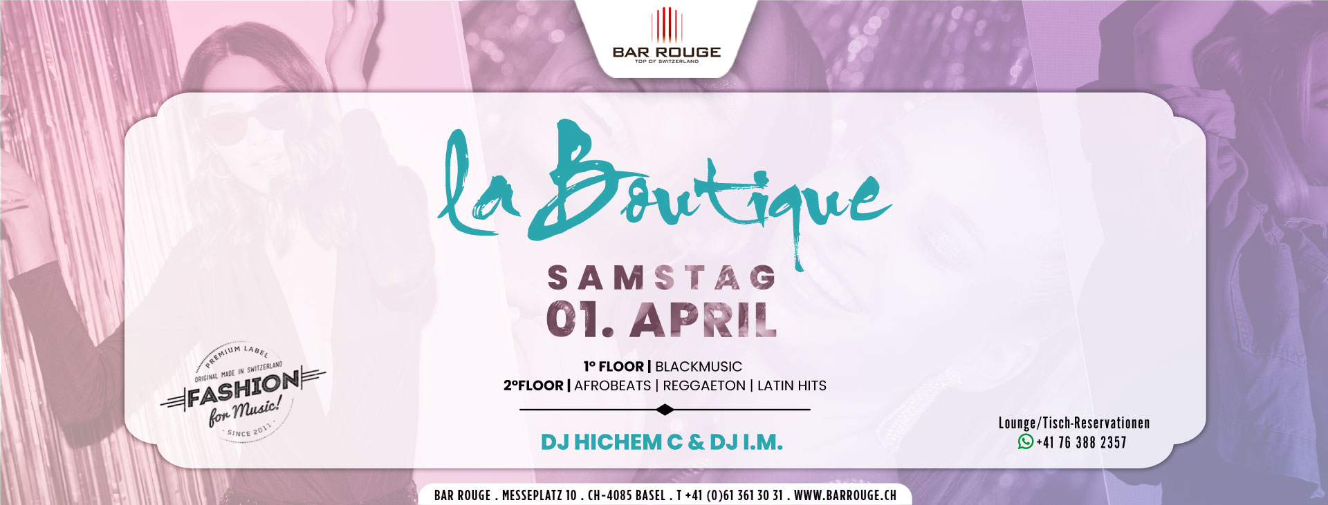 LA BOUTIQUE • SA. 01.April • Bar Rouge Club,Basel
