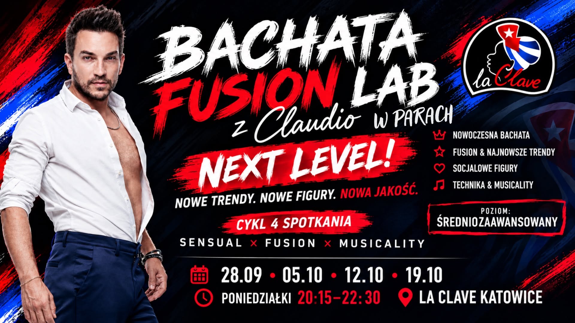 BACHATA FUSION LAB NEXT LEVEL z Claudio w La Clave Katowice 🔥