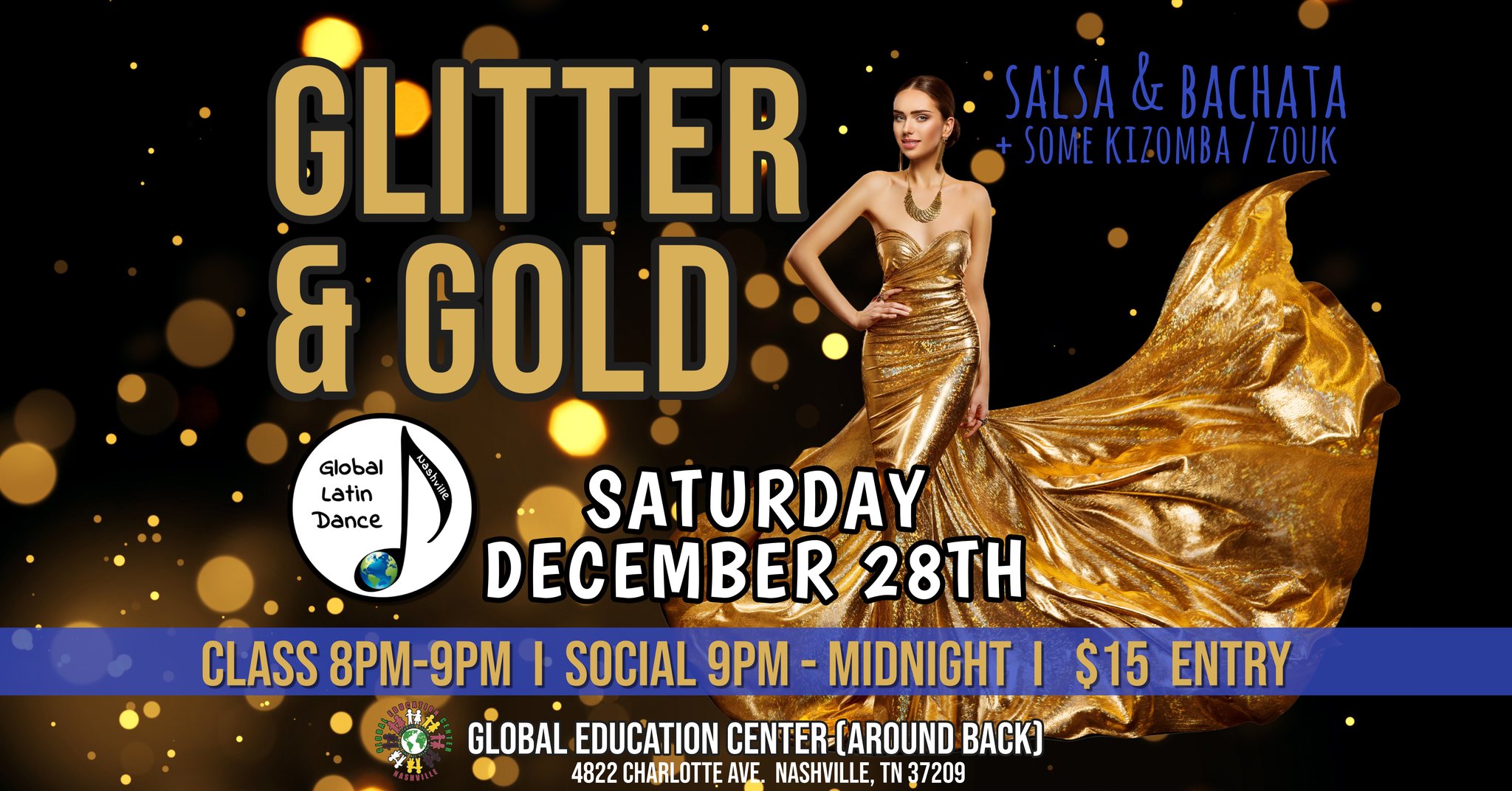 Glitter & Gold Salsa & Bachata Social 🥂✨