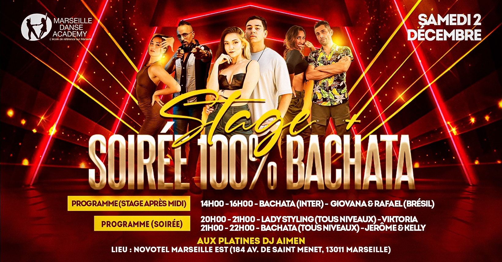🇧🇷🇧🇷 Soirée Novotel 100% Bachata et Stage avec Giovana y Rafael 🇧🇷🇧🇷