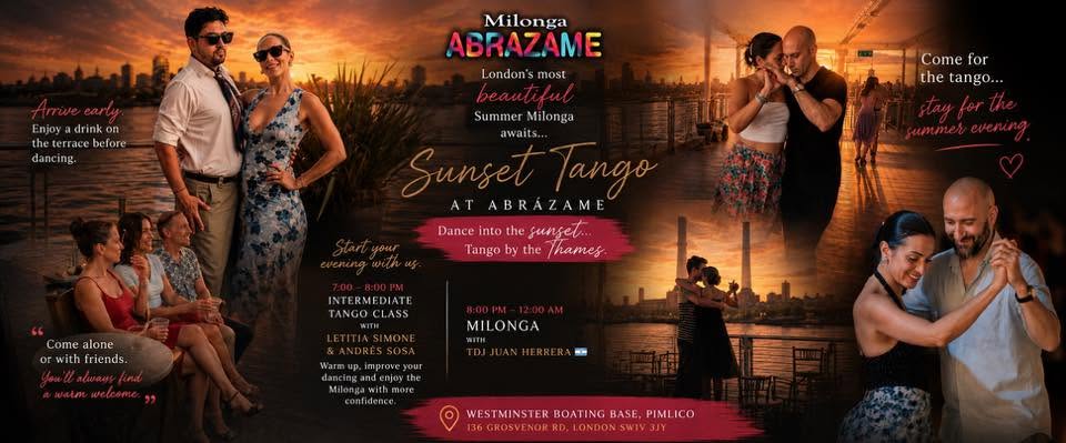 ✨ Sunset Tango at Abrázame Summer Milonga by the Thames