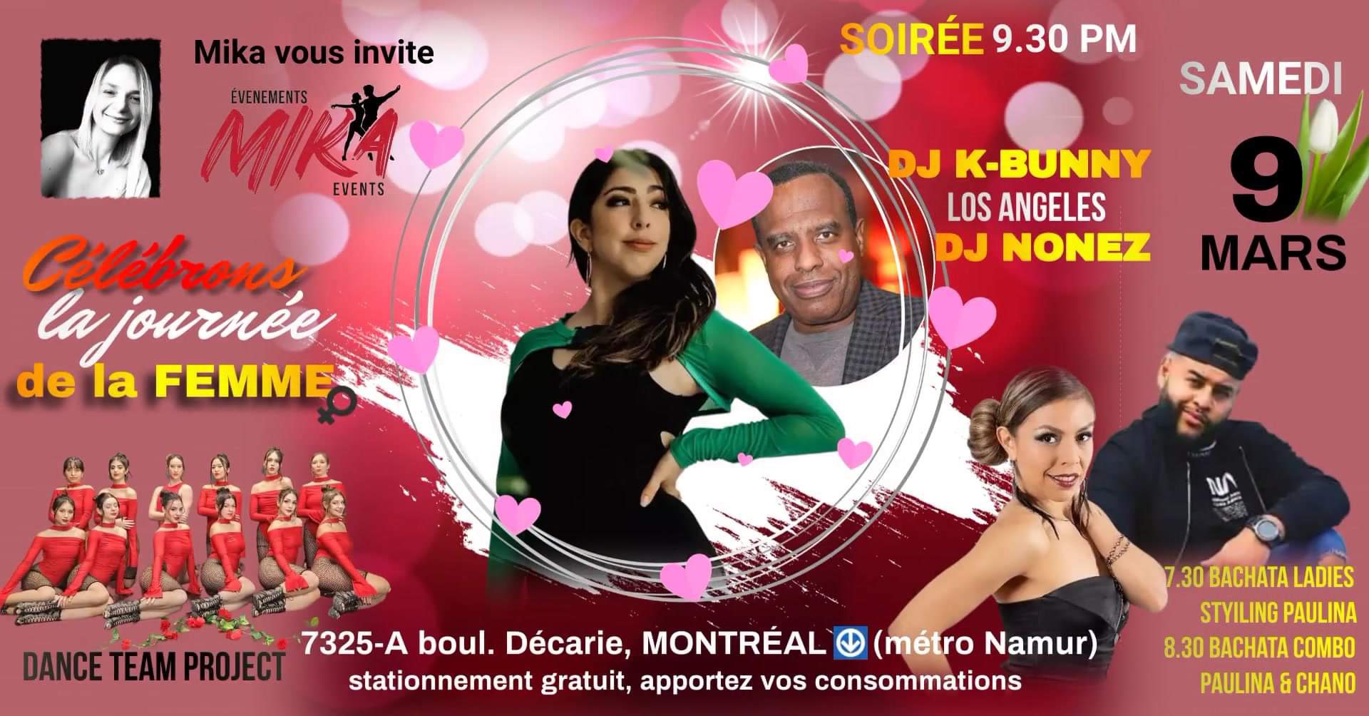 SAMEDI 9 Mars DJ K-Bunny & DJ Nonez, Studio Décarie, Journée des FEMMES