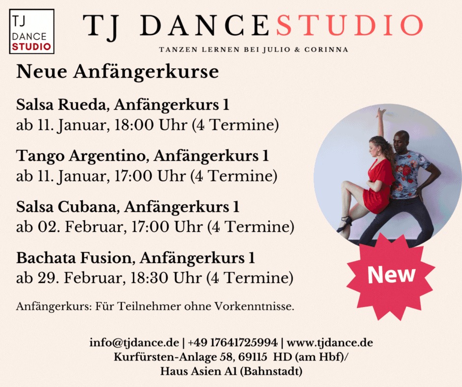 TJ Dancestudio Neue Anfängerkurse ab 2024 💃🕺🏿