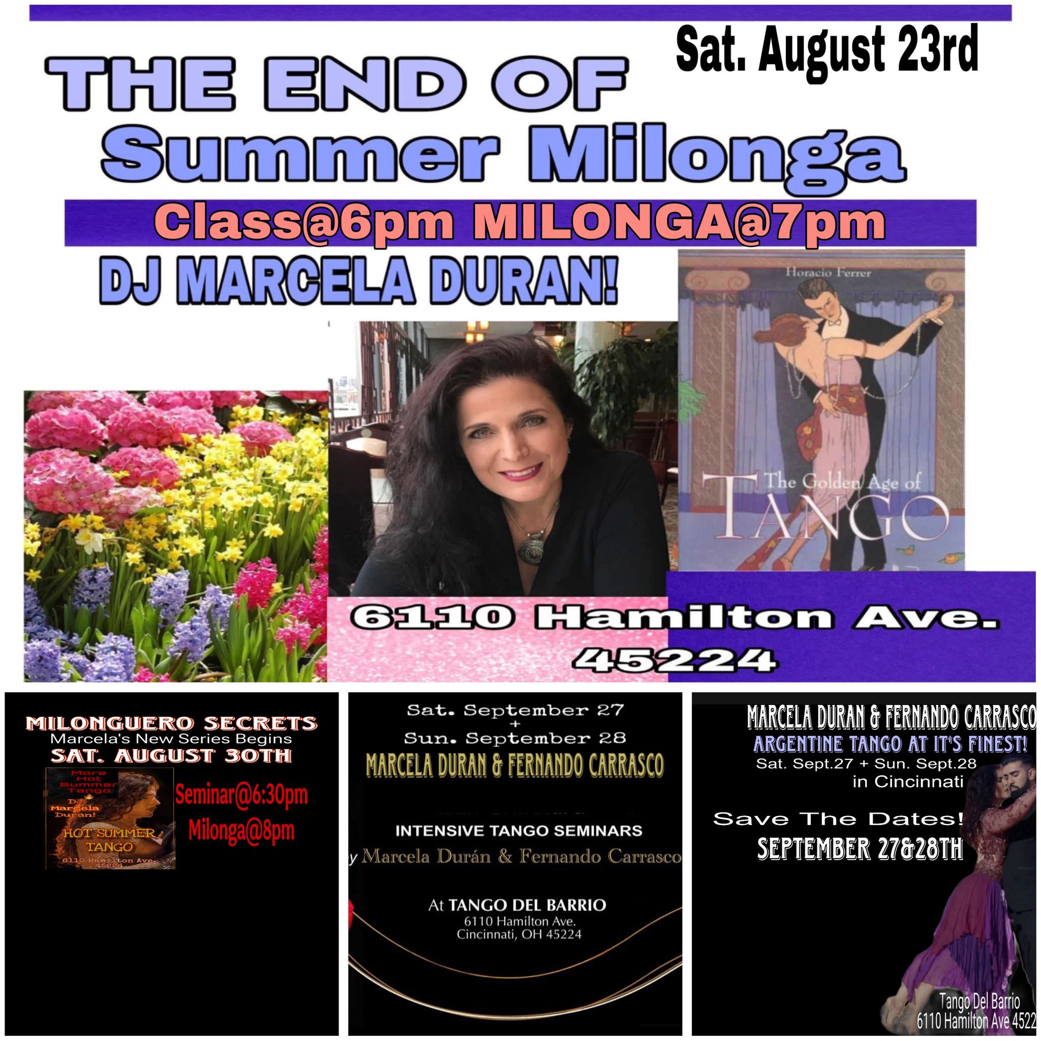 MARCELA DURAN in Cincy- Class @6pm MIILONGA@7pm‼️