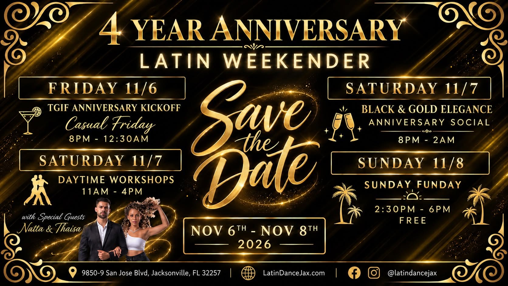 Save The Date - Latin Dance Jax's 4-Year Anniversary Weekender