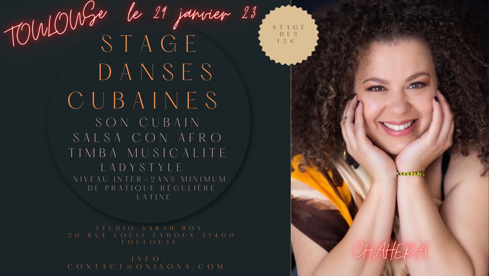 TOULOUSE STAGE DANSES CUBAINES avec CHAHERA