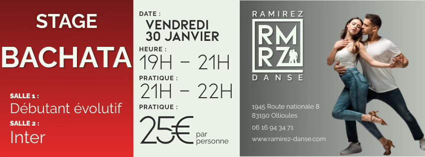 Stage de Bachata 2 niveaux !!! Découverte et Inter.