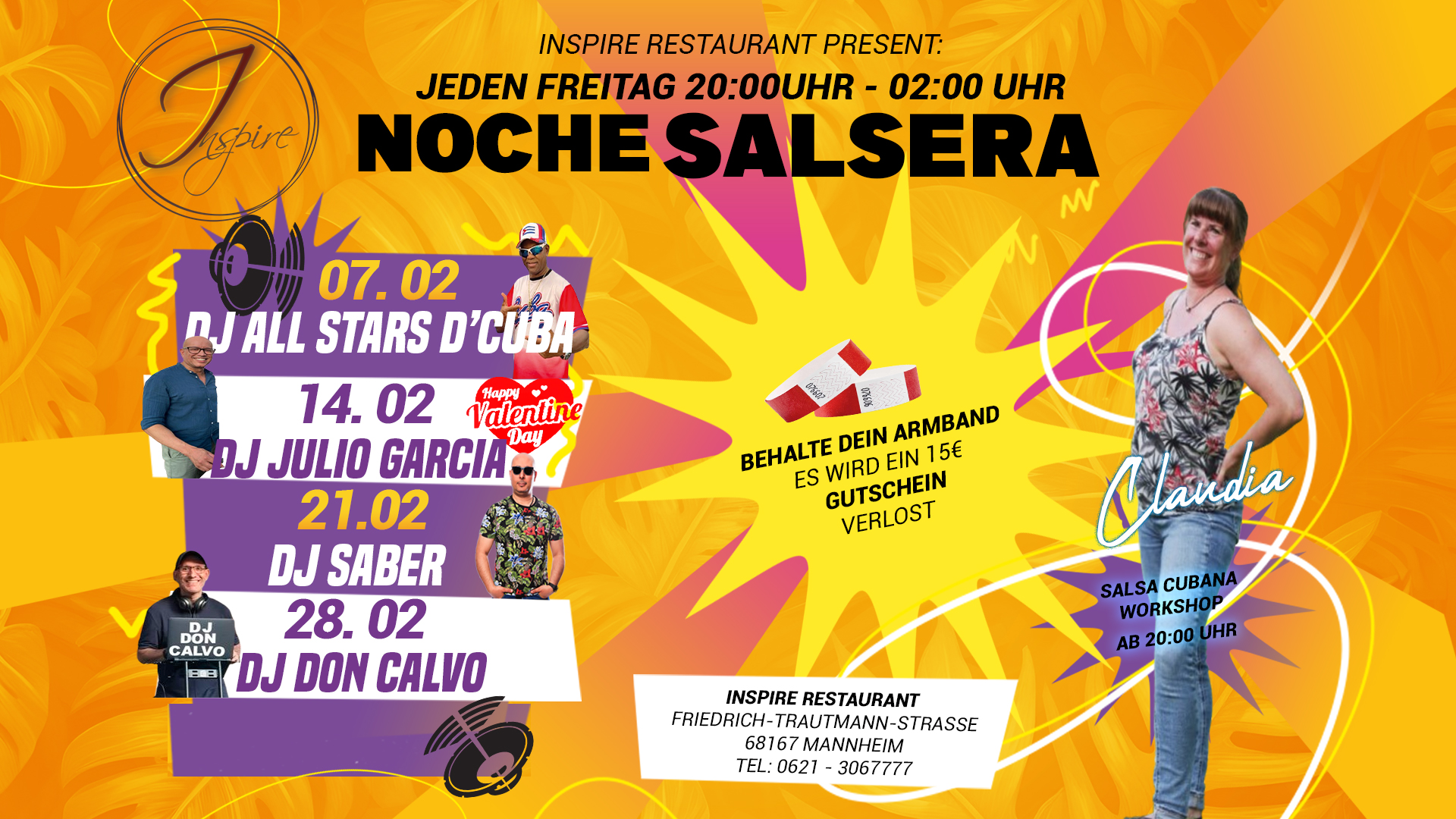 14 02 NOCHE SALSERA 💘Valentine’s Day Edition💘 @INSPIRE MANNHEIM 🌟 JEDEN FREITAG