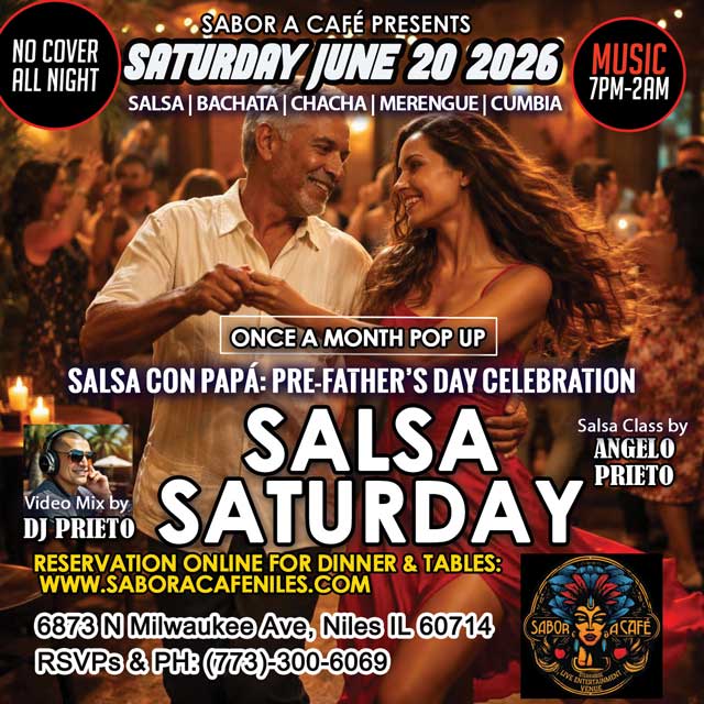 Salsa Con Papá: Pre-Father’s Day Celebration Salsa Saturday @ Sabor a Café Niles