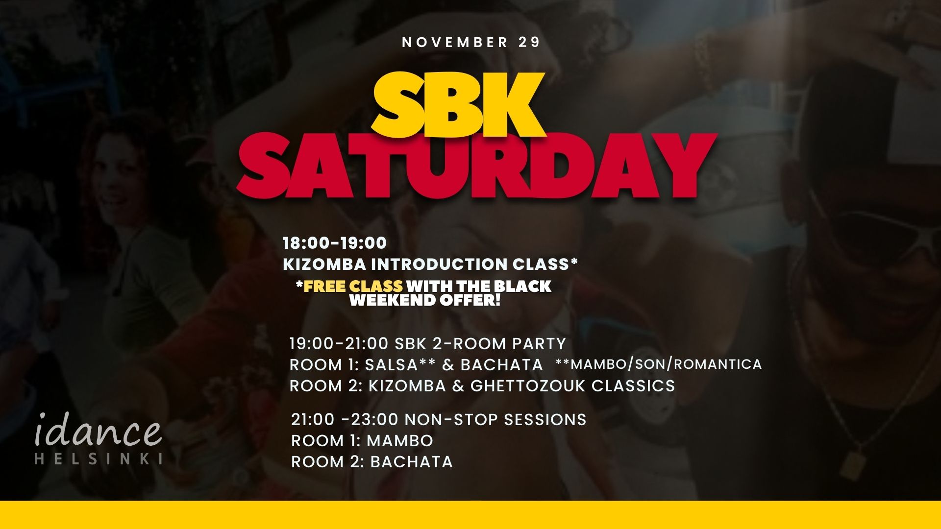 SBK Saturday - free Kizomba class with Black Weekend offer!