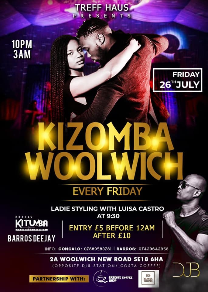 Kizomba Woolwich Every Friday Guest DJB Não Custa Nada & Luisa