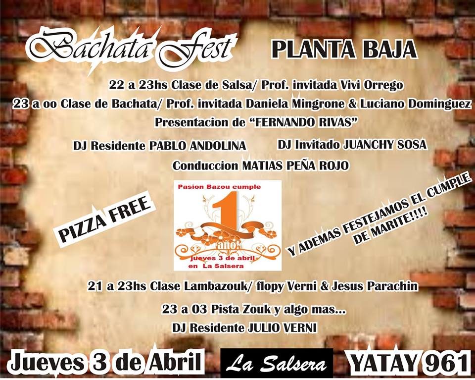 BACHATA FEST! + PASION BAZOU! ( ESPECIAL )