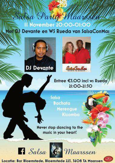 Salsa Party Maarssen Met DJ Devante en ws Rueda van SalsaConMas