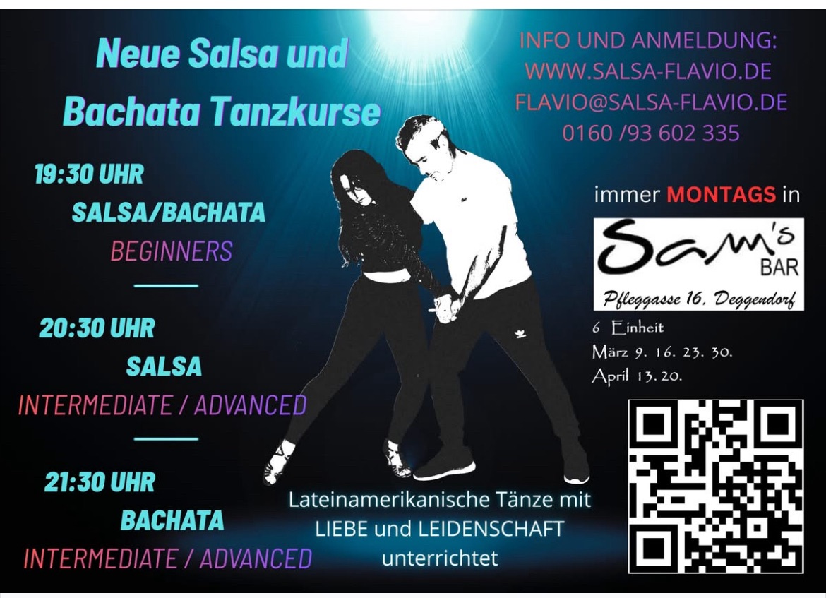 Kostenlos Schnupper-Stunde Bachata für Einsteiger oder Salsa bis Fortgeschrittene