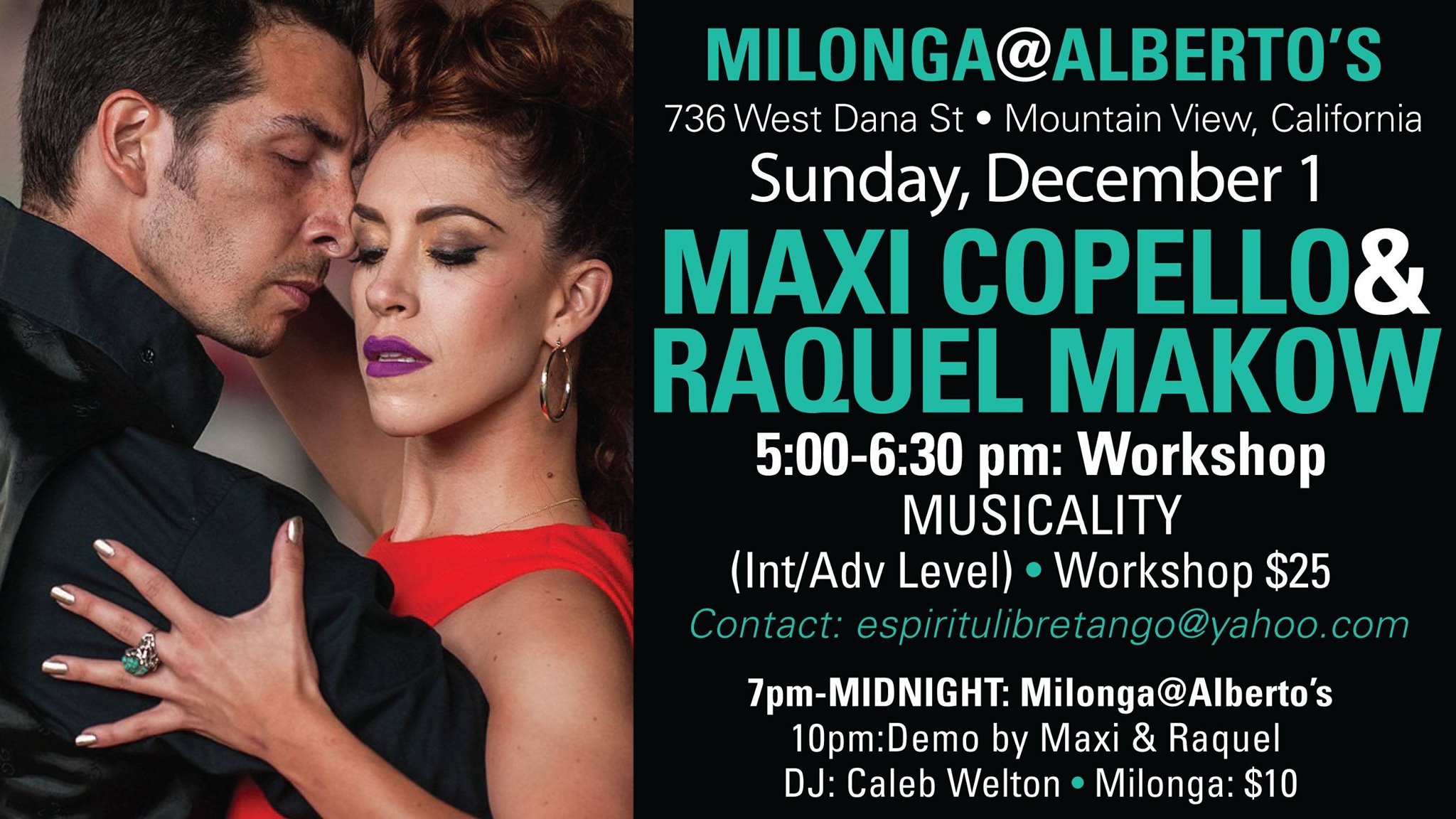 Maxi & Raquel - Musicality Workshop Dec 1 at Albertos