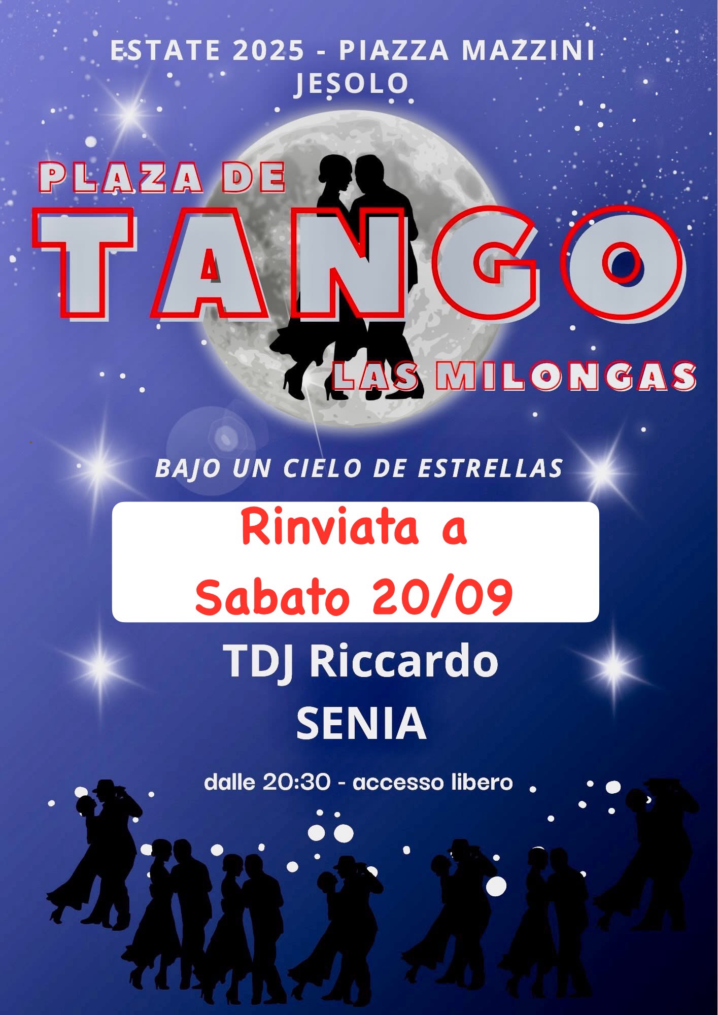 Rinviata a sabato 20 09 Milonga Piazza Mazzini Jesolo