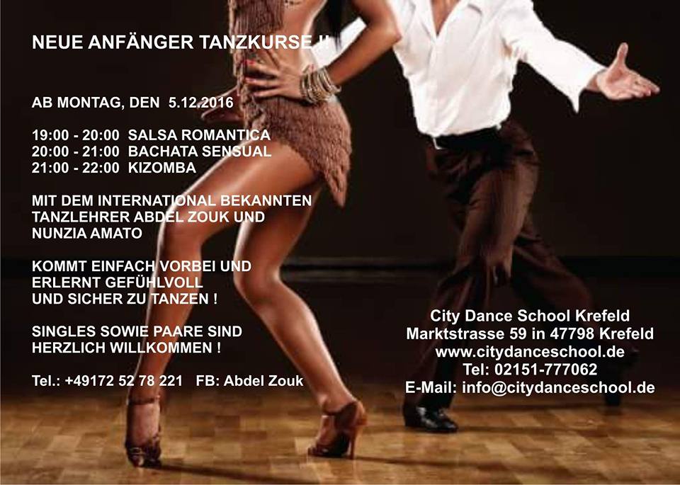 NEUE SALSA, KIZOMBA & BACHATA TANZKURSE FÜR ANFÄNGER