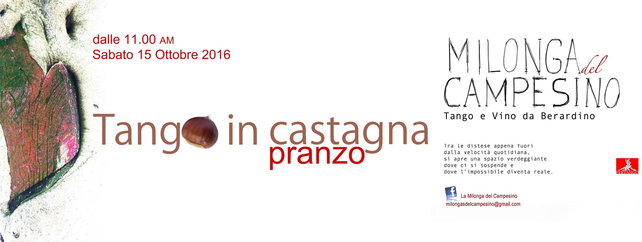 PranzoMilonga del Campesino Sabato 15 ottobre Tango in Castagna!