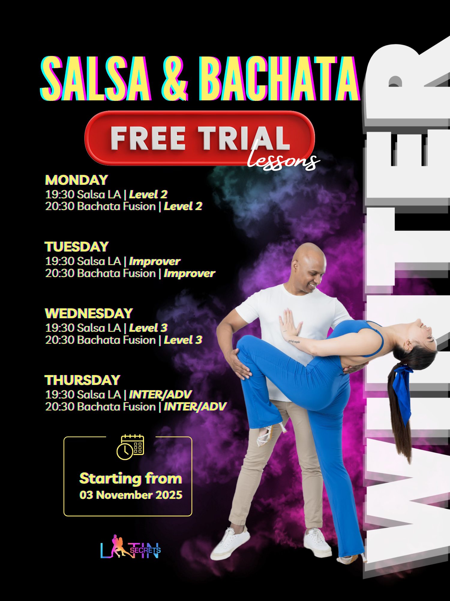 Salsa & Bachata Free Trail Lesson Level Placement: IN BREDA