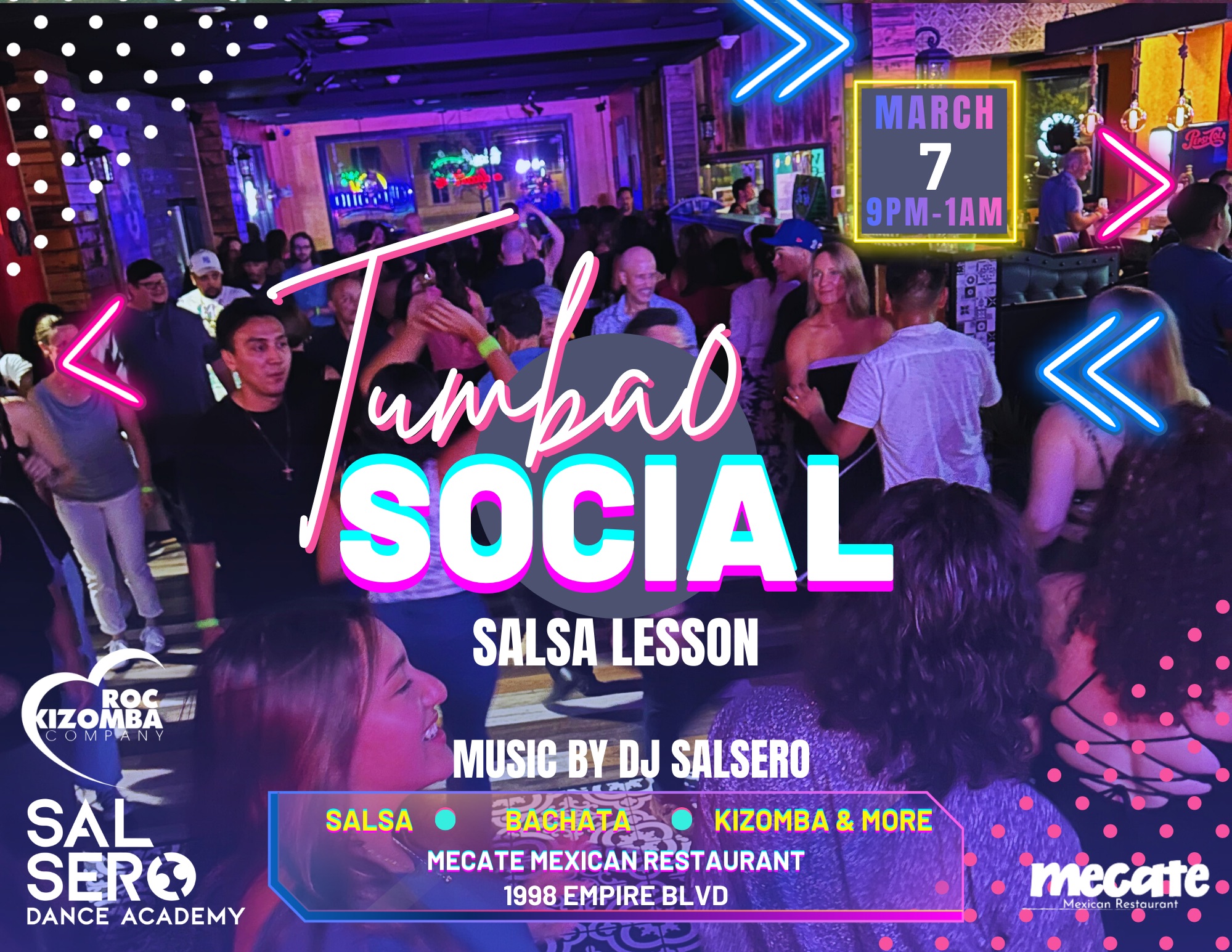 Tumbao Social - THIS Saturday March 7th - Salsa lesson