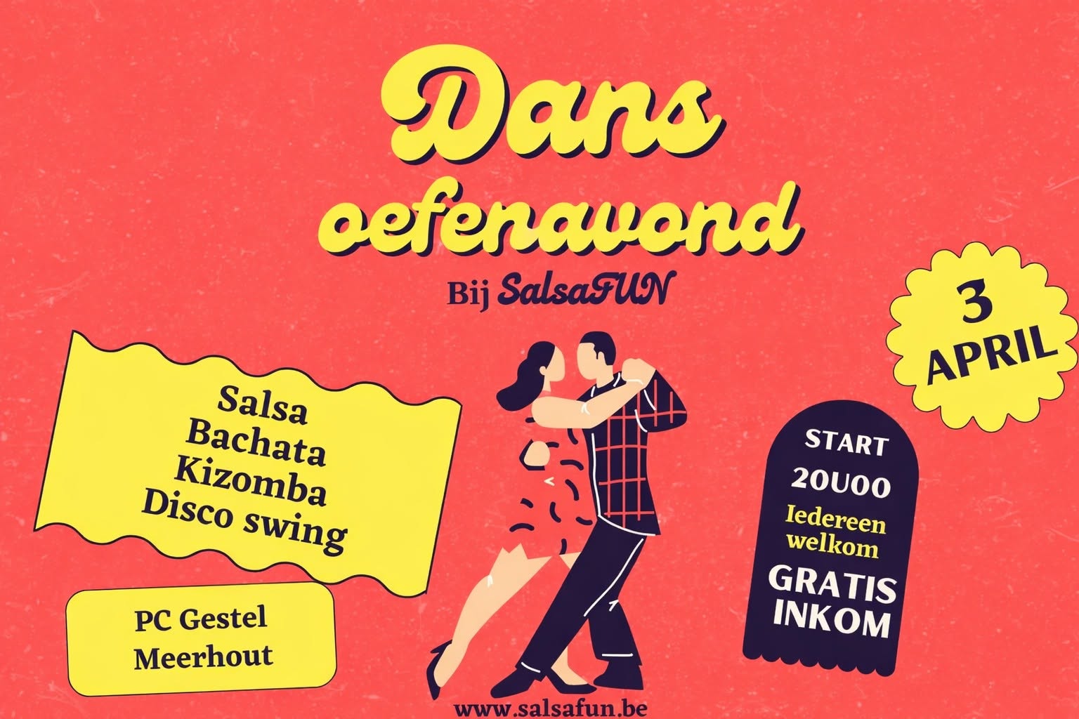 Salsa-Bachata-Kizomba-Disco swing oefenavond - Gratis inkom - Meerhout
