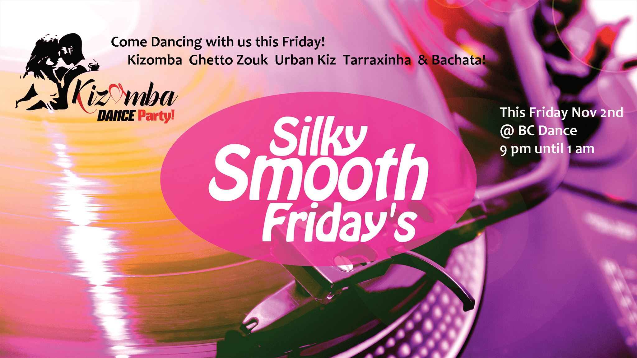 Kizomba & Bachata Dancing this Friday Nov 2nd at BC Dance!