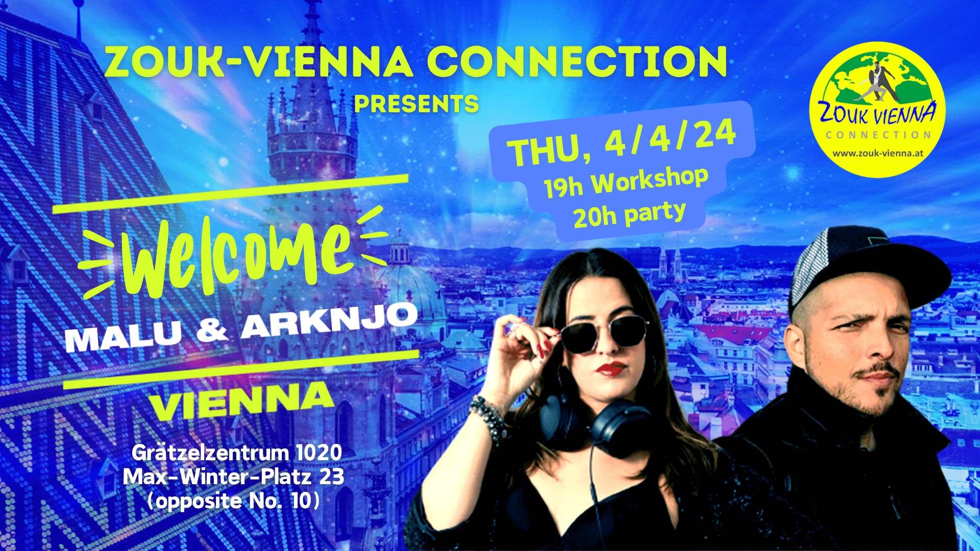 Zouk Party & Welcome Workshop with MALU & ARKNJO (Open Level) 4 APR 2024