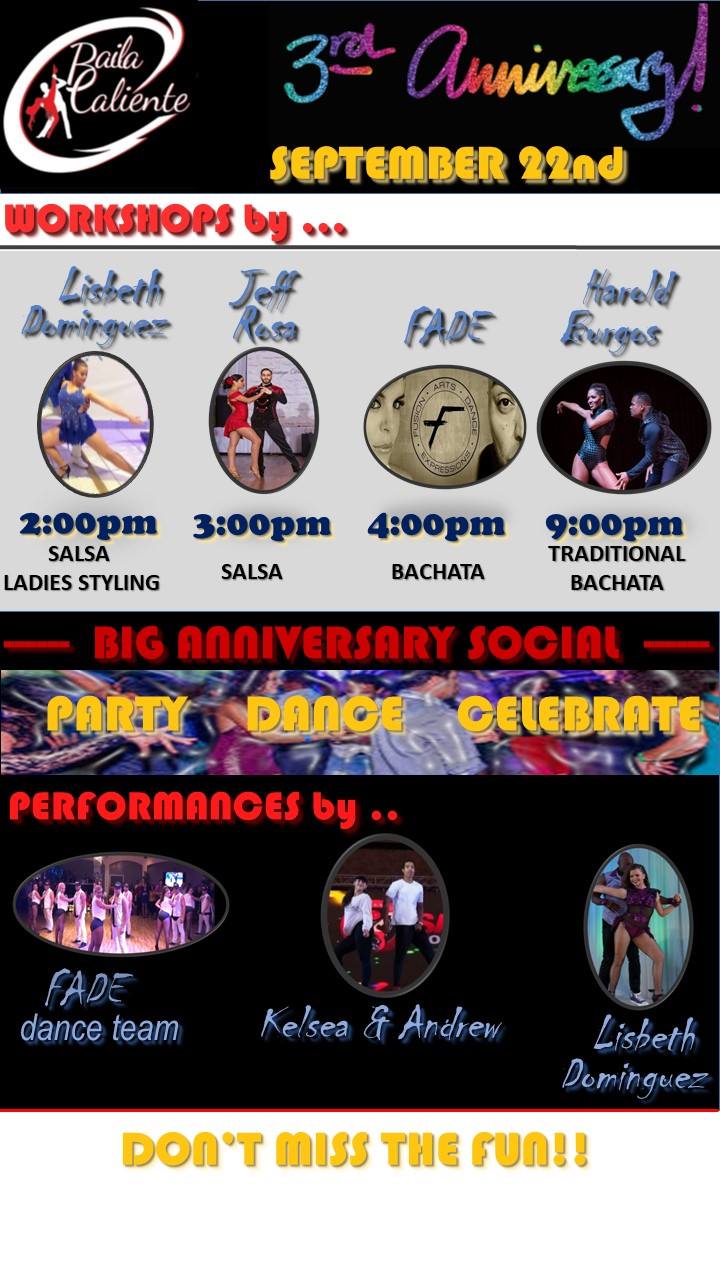 Baila Caliente's (Red Black & White) 3rd Anniversary Social
