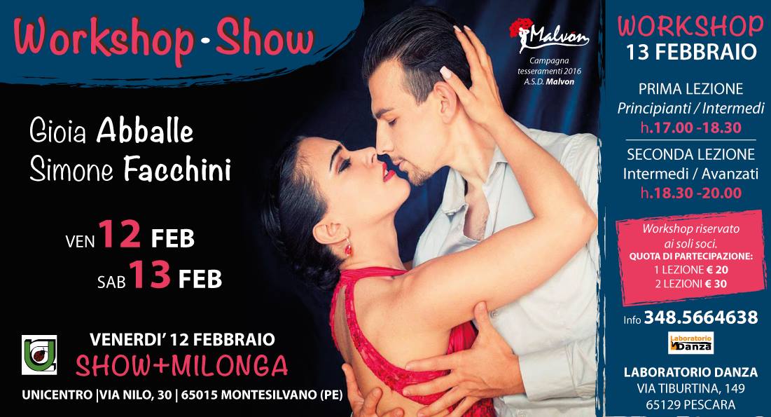 SIMONE FACCHINI E GIOIA ABBALLE A PESCARA!!! Show e workshops!!!!