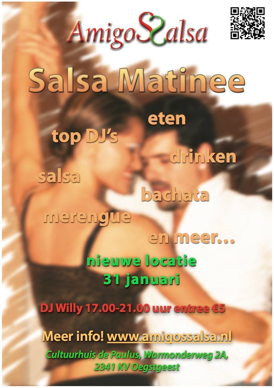 Matinee AmigosSalsa op NIEUWE LOCATIE met DJ WILLY