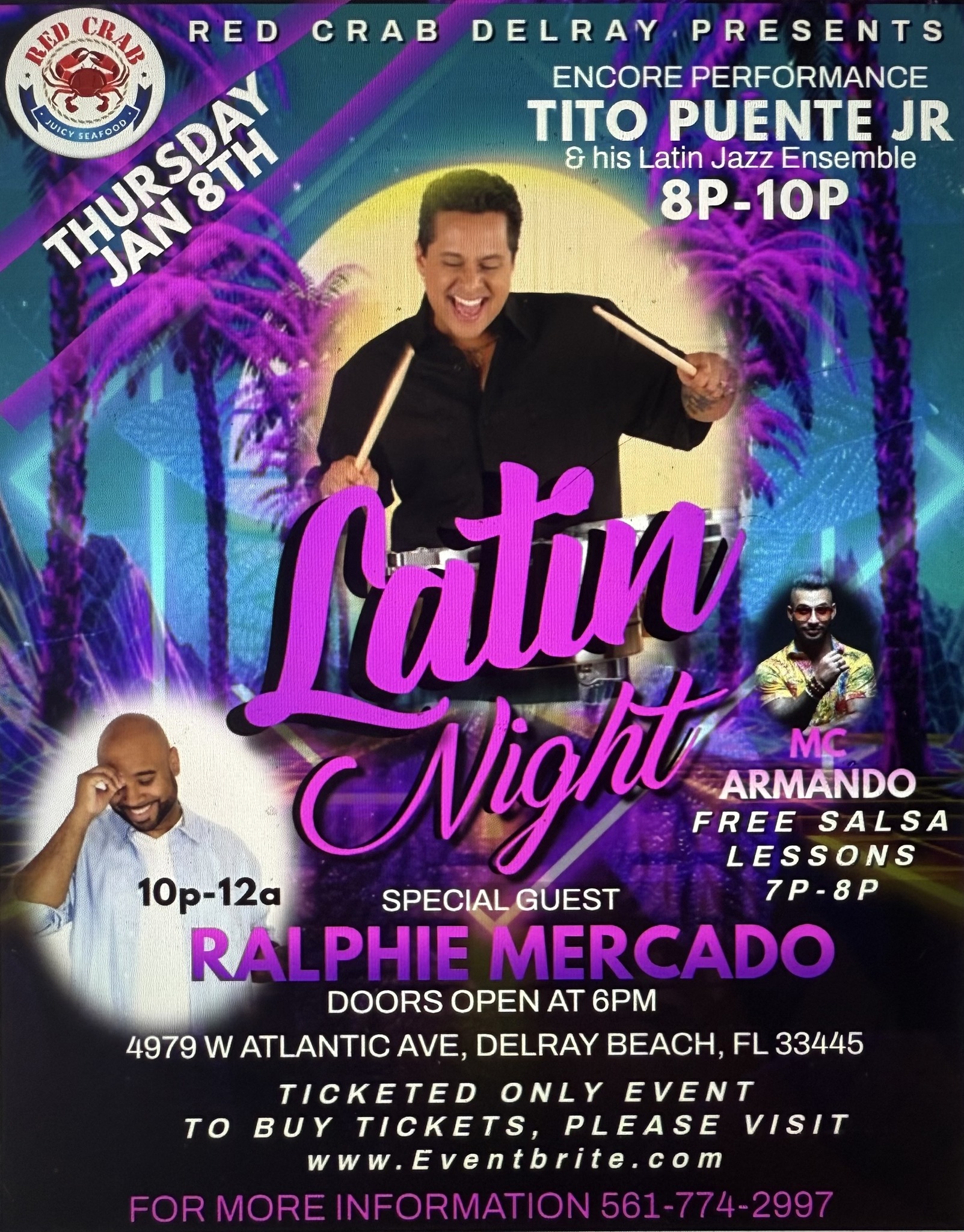 LATIN NIGHT @ RED CRAB DELRAY w TITO PUENTE JR & RALPHIE MERCADO
