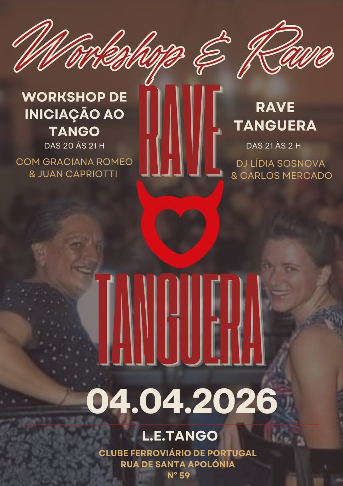 Workshop de Iniciação ao Tango + RAVE TANGUERA