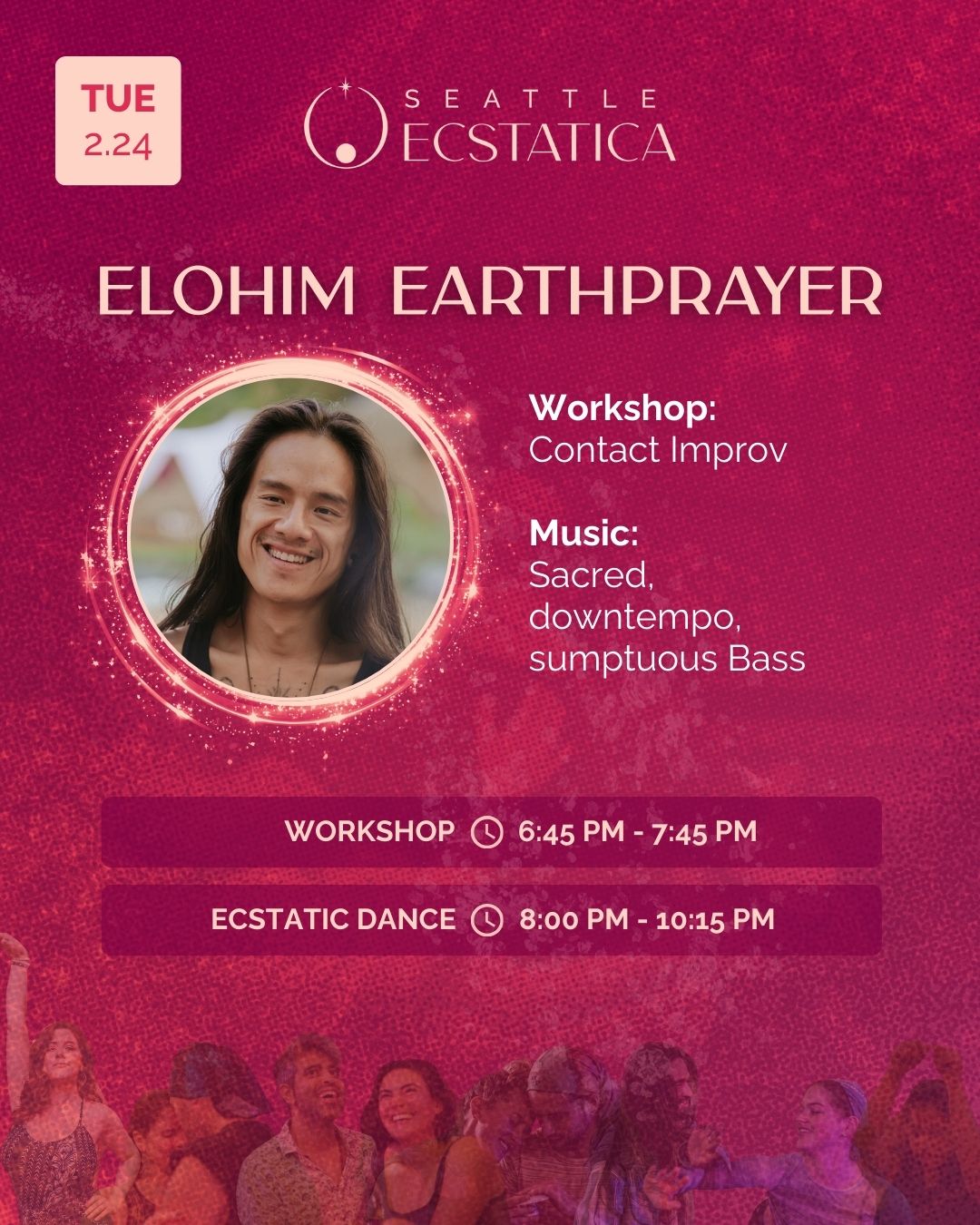 Ecstatic Dance Evening ✦ DJ: Elohim Earthprayer ➤ Workshop: Contact Improv