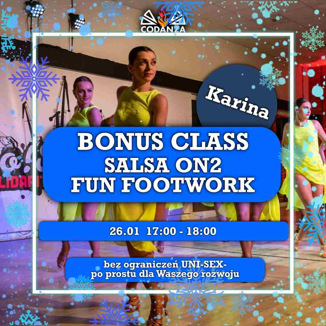 💥Bonus Class - Salsa on2 Fun Footwork Unisex z Kariną