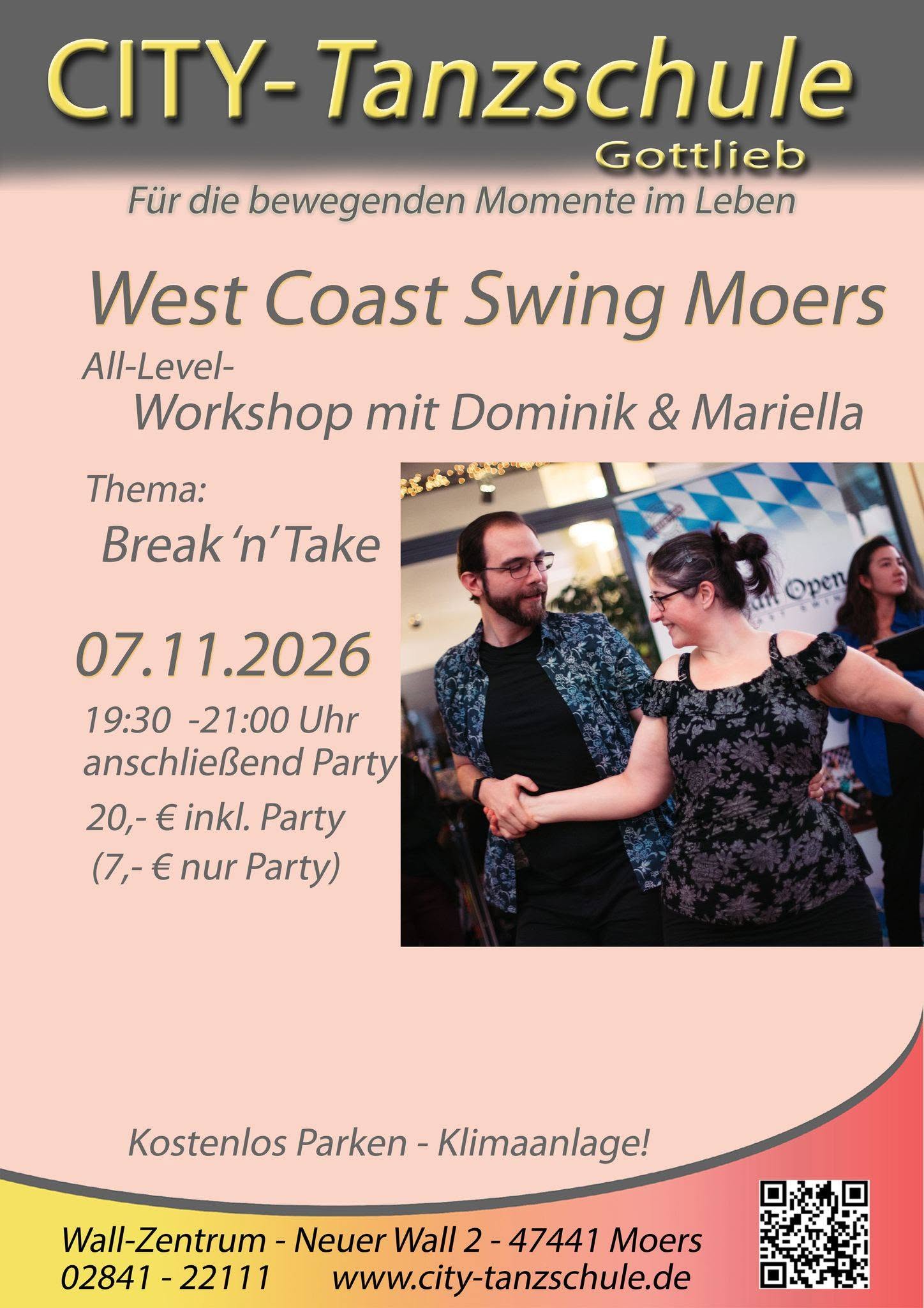 West Coast Swing All-Level Workshop mit Dominik und Mariella anschließend Party