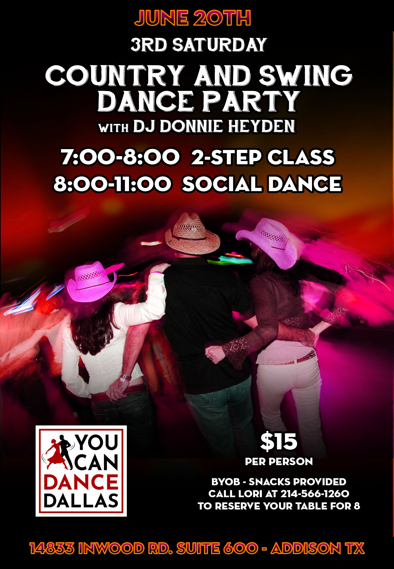3RD SATURDAY COUNTRY & SWING DANCE PARTY & 2-STEP CLASS