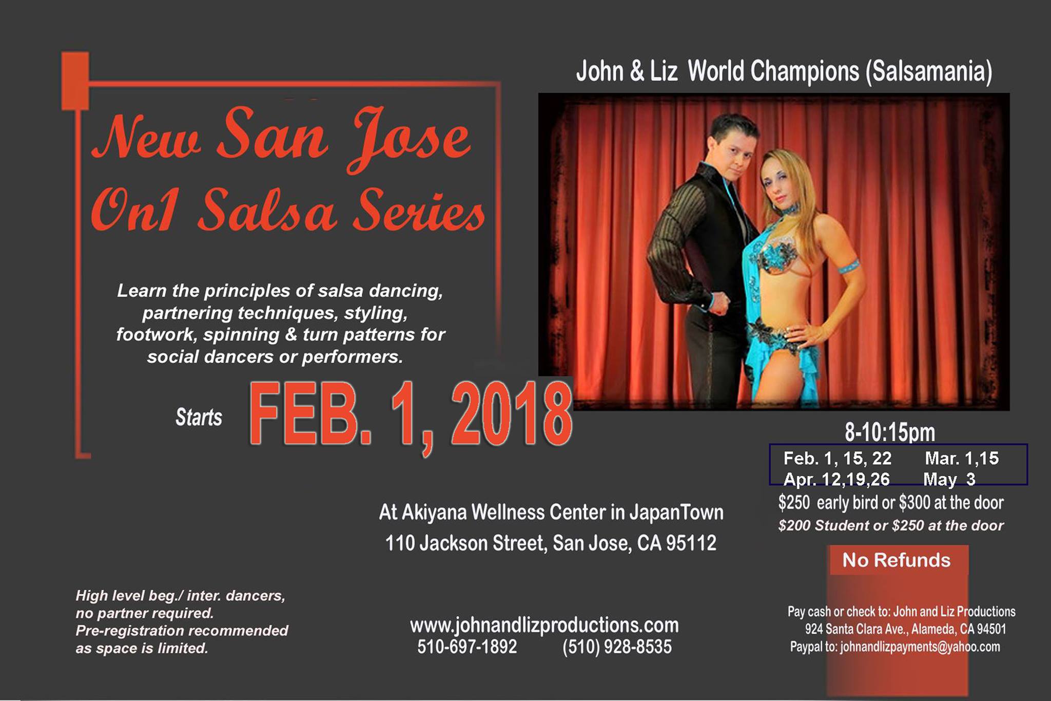 Fall San Jose On1 Salsa Series Starts 9 6