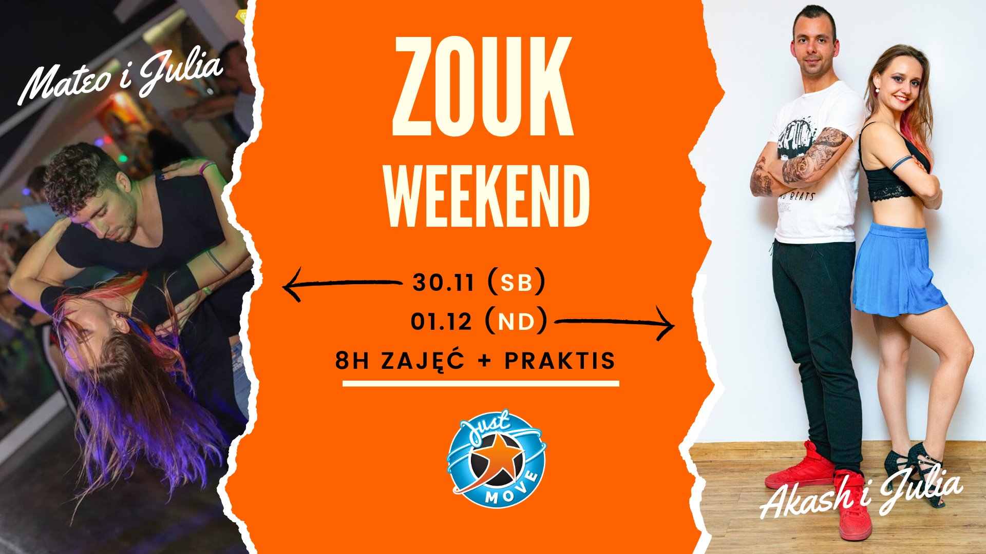 Zouk weekend w Just Move - Julia, Mateo i Akash