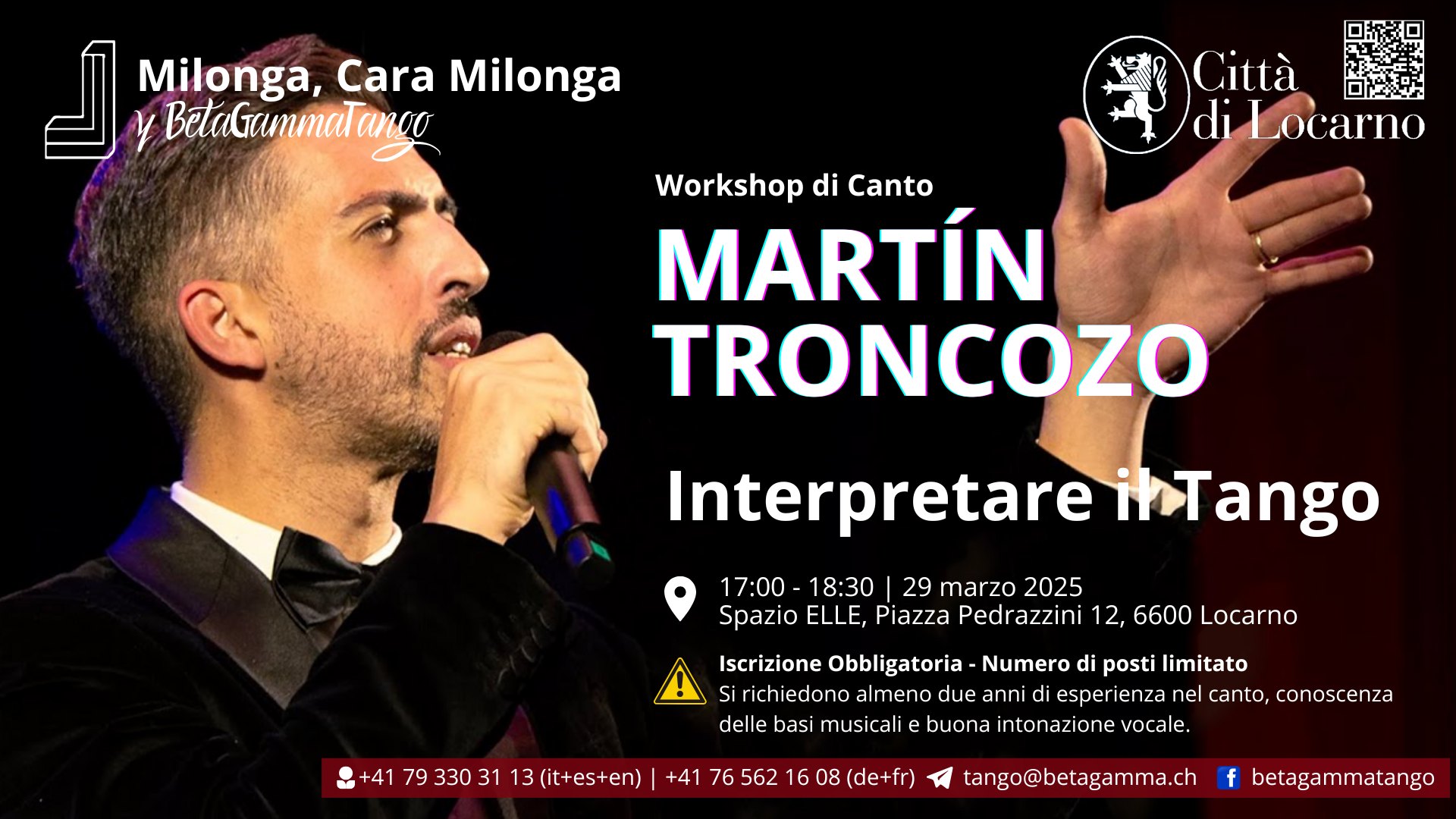 Workshop di Canto: Interpretare il Tango, con Martín Troncozo