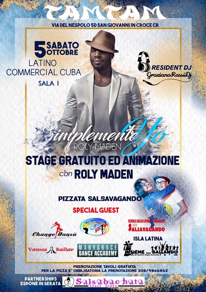 Commercial Cuba Sala 1 Tam Tam sabato 5 ottobre